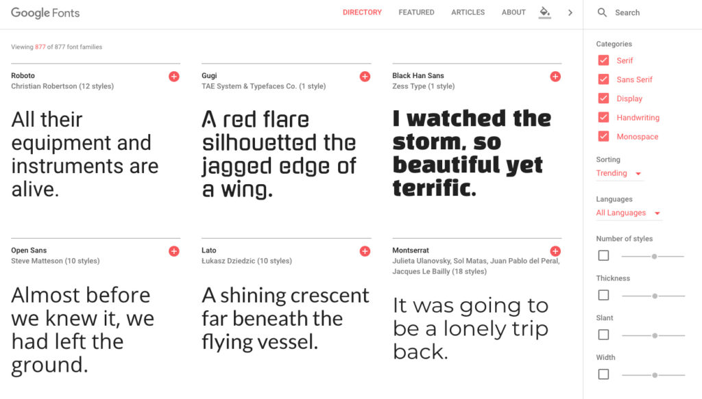 Google fonts